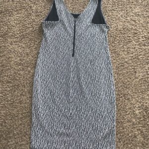 Black and White Print Business Casual Dress